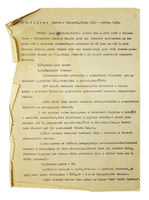 Zpráva o činnosti, 1953